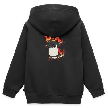 Dabbing Salamandre Salamandre - Sweat Premium à capuche zippé enfant bio - noir - Dos - AI Model Kid Male (0cm)