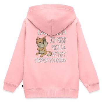 Ich muss mich da jetzt Reinsteigern Katze Kater - Kinder Premium Organic Zip Hoodie - Rosa - Hinten - AI Model Kid Female (0cm)
