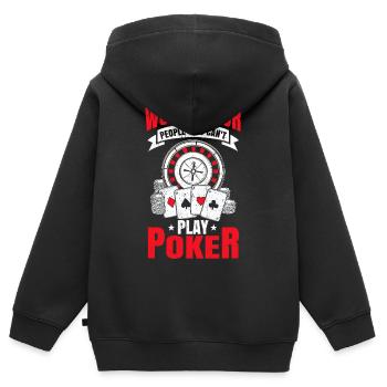 Poker Geschenk Pokerchips Karten Casino All in - Kinder Premium Organic Zip Hoodie - Schwarz - Hinten - AI Model Kid Male (0cm)