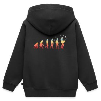 Bassist - Kinder Premium Organic Zip Hoodie - Schwarz - Hinten - AI Model Kid Male (0cm)