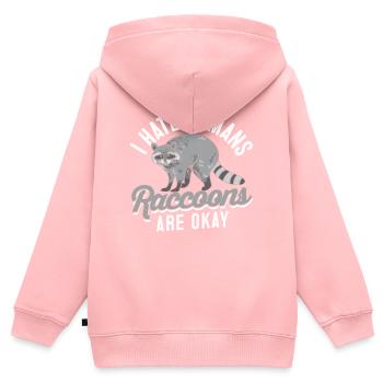 Ourson laveur Marder Racoon animal cadeau - Sweat Premium à capuche zippé enfant bio - rose - Dos - AI Model Kid Female (0cm)