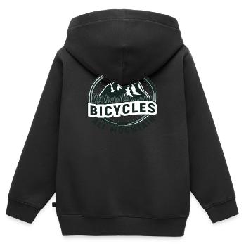 Vélo Vélo Vélo - Sweat Premium à capuche zippé enfant bio - noir - Dos - AI Model Kid Male (0cm)