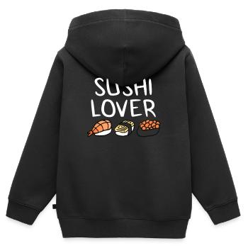 Sushi - Sweat Premium à capuche zippé enfant bio - noir - Dos - AI Model Kid Male (0cm)