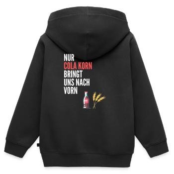 Nur Cola Korn Bringt uns nach vorn - Kinder Premium Organic Zip Hoodie - Schwarz - Hinten - AI Model Kid Male (0cm)