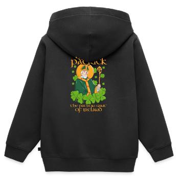 The Patron Saint of Ireland is Saint Patrick. - Kinder Premium Organic Zip Hoodie - Schwarz - Hinten - AI Model Kid Male (0cm)