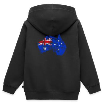 Australien Landkarte Vintage - Kinder Premium Organic Zip Hoodie - Schwarz - Hinten - AI Model Kid Male (0cm)