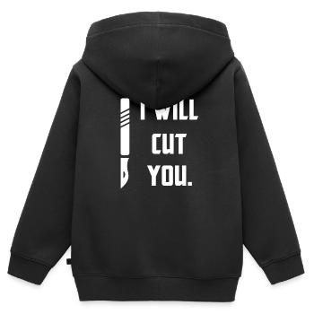 Chirurg - Kinder Premium Organic Zip Hoodie - Schwarz - Hinten - AI Model Kid Male (0cm)