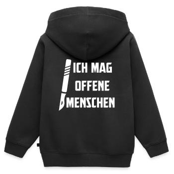 Chirurg Geschenk Medizin Doktor Doc Arzt Sprüche - Kinder Premium Organic Zip Hoodie - Schwarz - Hinten - AI Model Kid Male (0cm)