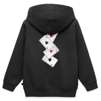 Poker - Kinder Premium Organic Zip Hoodie - Schwarz - Hinten - AI Model Kid Male (0cm)