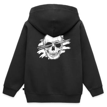 Schlagzeuger Tshirt für Drummer Musiker Rock Bass - Kinder Premium Organic Zip Hoodie - Schwarz - Hinten - AI Model Kid Male (0cm)