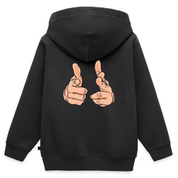 Hands Pointing fingers at you Finger pointing - Kids Premium Organic Zip-up Hoodie - black - Back - AI Model Kid Male (0cm)