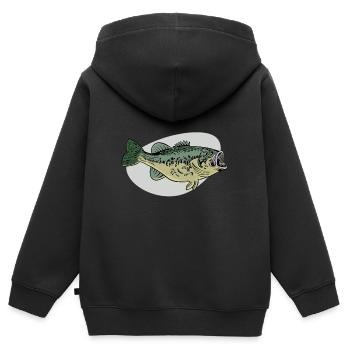 Pêche pêche pêche à carpes pêche pêche - Sweat Premium à capuche zippé enfant bio - noir - Dos - AI Model Kid Male (0cm)