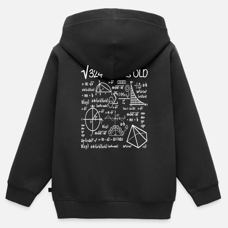 18ème anniversaire mathématiques enseignants étudiants - Sweat Premium à capuche zippé enfant bio - noir