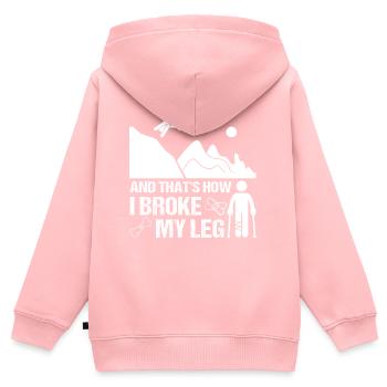 Wingsuit Bein Gebrochen Beinbruch Geschenk Kind - Kinder Premium Organic Zip Hoodie - Rosa - Hinten - AI Model Kid Female (0cm)