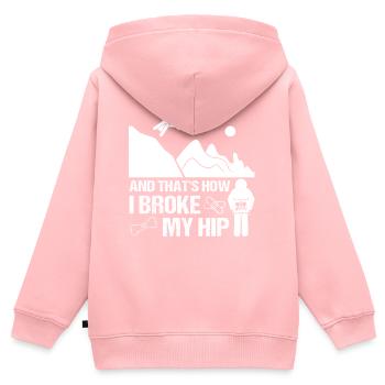 Fracture de la hanche chirurgicale chirurgicale drôle - Sweat Premium à capuche zippé enfant bio - rose - Dos - AI Model Kid Female (0cm)