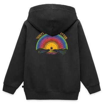 Disques vinyle LP disques de disques - Sweat Premium à capuche zippé enfant bio - noir - Dos - AI Model Kid Male (0cm)