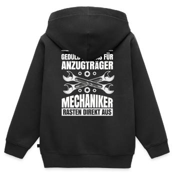 Mechaniker - Kinder Premium Organic Zip Hoodie - Schwarz - Hinten - AI Model Kid Male (0cm)