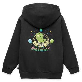 Dino 1 Birthday - Kids Premium Organic Zip-up Hoodie - black - Back - AI Model Kid Male (0cm)