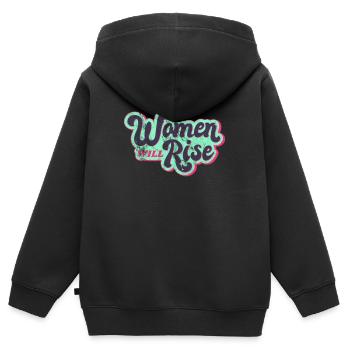 Women will rise - Frauenpower - Égalité - Sweat Premium à capuche zippé enfant bio - noir - Dos - AI Model Kid Male (0cm)