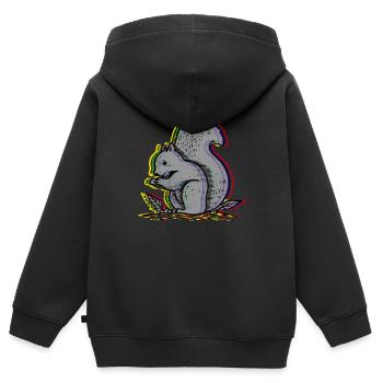 Eichhörnchen - Kinder Premium Organic Zip Hoodie - Schwarz - Hinten - AI Model Kid Male (0cm)