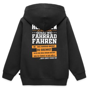 Lustige Heiraten Antrag Hochzeits Sprüche - Kinder Premium Organic Zip Hoodie - Schwarz - Hinten - AI Model Kid Male (0cm)