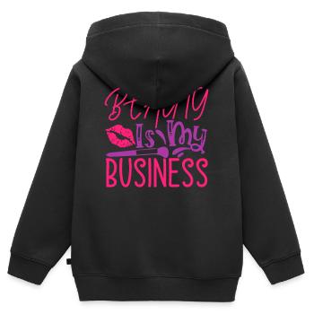 Beauty Saying Beauty Is My Business - Kids Premium Organic Zip-up Hoodie - black - Back - AI Model Kid Male (0cm)