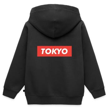 Tokyo Capitale Japon - Sweat Premium à capuche zippé enfant bio - noir - Dos - AI Model Kid Male (0cm)