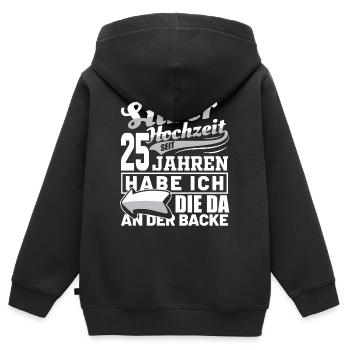 Silver Wedding Wedding Anniversary Marriage Husband Gift Idea - Kids Premium Organic Zip-up Hoodie - black - Back - AI Model Kid Male (0cm)