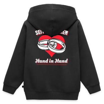 Silver Wedding Wedding Anniversary Gift - Kids Premium Organic Zip-up Hoodie - black - Back - AI Model Kid Male (0cm)
