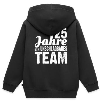 Silver Wedding | 25 years an unbeatable team - Kids Premium Organic Zip-up Hoodie - black - Back - AI Model Kid Male (0cm)