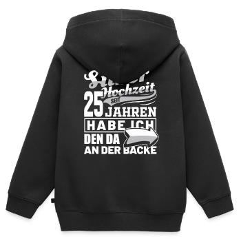 Silver Wedding Wedding Anniversary Marriage Wife Gift Idea - Kids Premium Organic Zip-up Hoodie - black - Back - AI Model Kid Male (0cm)