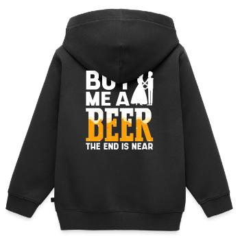 Bräutigam-Batchelor-Geschenk, Bräutigam-Party - Kinder Premium Organic Zip Hoodie - Schwarz - Hinten - AI Model Kid Male (0cm)