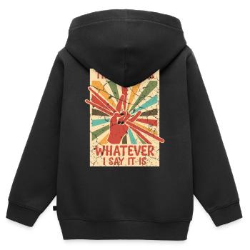 Das Tempo gebe Ich Vor Trommler Schlagzeuger - Kinder Premium Organic Zip Hoodie - Schwarz - Hinten - AI Model Kid Male (0cm)