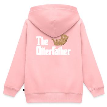 Loutres - Sweat Premium à capuche zippé enfant bio - rose - Dos - AI Model Kid Female (0cm)