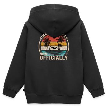 Enfin à la retraite Maintenant Officiel - Sweat Premium à capuche zippé enfant bio - noir - Dos - AI Model Kid Male (0cm)