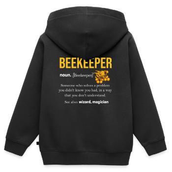 Imker Geschenk Biene Wespe Nektar Honig Wespe - Kinder Premium Organic Zip Hoodie - Schwarz - Hinten - AI Model Kid Male (0cm)
