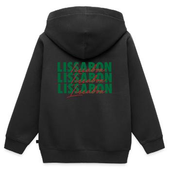 Lissabon Europa Portugal portugiesisch - Kinder Premium Organic Zip Hoodie - Schwarz - Hinten - AI Model Kid Male (0cm)
