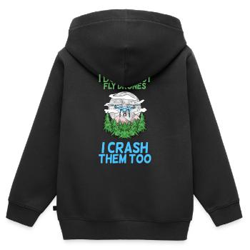 Drohne - Kinder Premium Organic Zip Hoodie - Schwarz - Hinten - AI Model Kid Male (0cm)