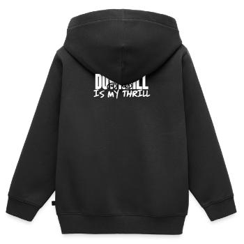 Downhill is my thrill saying - Sweat Premium à capuche zippé enfant bio - noir - Dos - AI Model Kid Male (0cm)