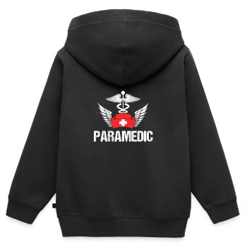 Paramedic First Aid Angel Star of Life - Kids Premium Organic Zip-up Hoodie - black - Back - AI Model Kid Male (0cm)