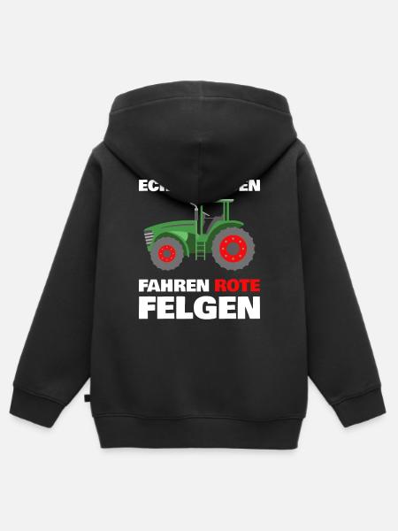 Landwirtschaft Traktor Trekker Traktorfahrer - Kinder Premium Organic Zip Hoodie - Schwarz
