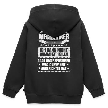 Mechaniker - Kinder Premium Organic Zip Hoodie - Schwarz - Hinten - AI Model Kid Male (0cm)
