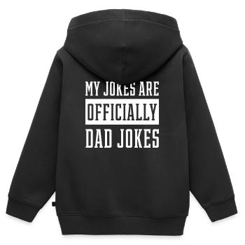 Meine Witze sind offiziell Papa Witze - Vatertag Gi - Kinder Premium Organic Zip Hoodie - Schwarz - Hinten - AI Model Kid Male (0cm)