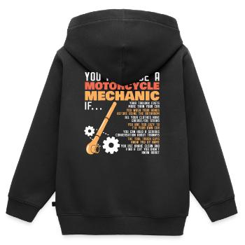 Two-wheel mechanic motorcycle mechanic screwdriver - Kids Premium Organic Zip-up Hoodie - black - Back - AI Model Kid Male (0cm)