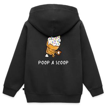Glaces glaces crème glacée crème glacée - Sweat Premium à capuche zippé enfant bio - noir - Dos - AI Model Kid Male (0cm)