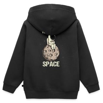 Astronaut Lune Need More Space Space - Sweat Premium à capuche zippé enfant bio - noir - Dos - AI Model Kid Male (0cm)