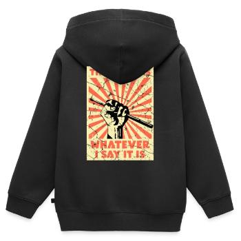 Das Tempo gebe Ich Vor Trommler Schlagzeuger - Kinder Premium Organic Zip Hoodie - Schwarz - Hinten - AI Model Kid Male (0cm)