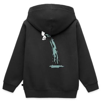 DRÔLE DE MARSHMALLOW VOMIT. HALLOWEEN - Sweat Premium à capuche zippé enfant bio - noir - Dos - AI Model Kid Male (0cm)