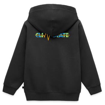 Klima-Herzschlag, Erdtag, Saubere Energie - Kinder Premium Organic Zip Hoodie - Schwarz - Hinten - AI Model Kid Male (0cm)