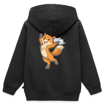 Fuchs Braut Schleier Hochzeit - Kinder Premium Organic Zip Hoodie - Schwarz - Hinten - AI Model Kid Male (0cm)